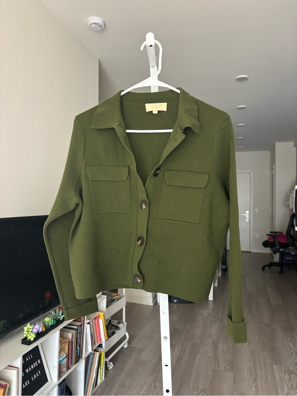 Sezane Betty Cardigan in Perfect Green | Size M